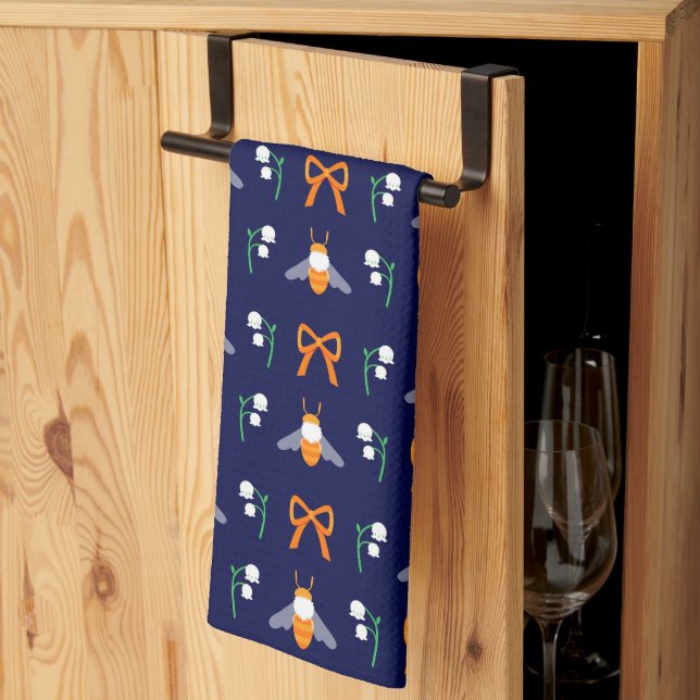 Serviette de cuisine pour abeille de printemps (Pliage en tiers)