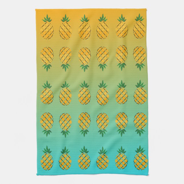Serviette de cuisine pour ananas en été tropical (Vertical)