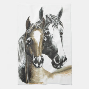 serviette de cuisine pour cheval et poulain