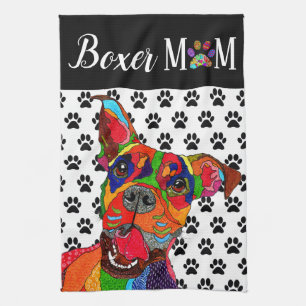 Serviette de cuisine pour chien de boxe mignonne e