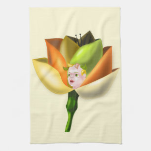 Serviette de cuisine pour fille à fleurs