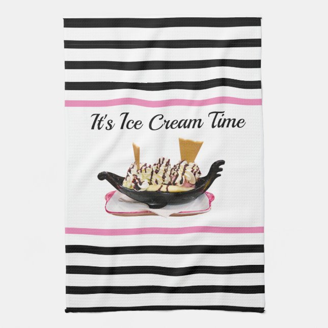Serviette de cuisine pour la fête de la crème glac (Vertical)
