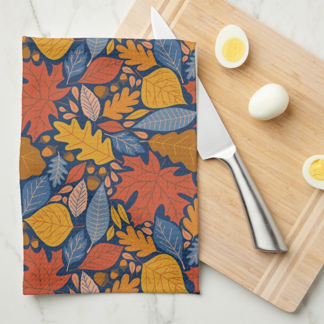 Serviette de cuisine pour le feuillage d'automne (Quart Plié)