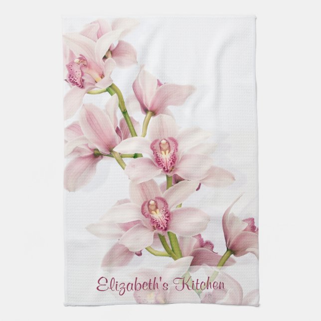 Serviette de cuisine pour orchidée rose personnali (Vertical)