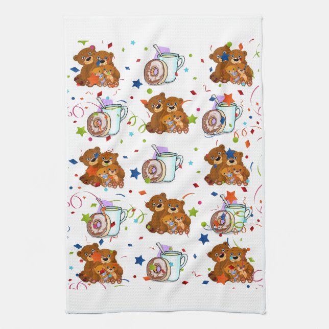 Serviette de cuisine pour ours en peluche (Vertical)