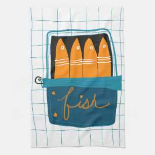 Serviette de cuisine pour poisson en conserve
