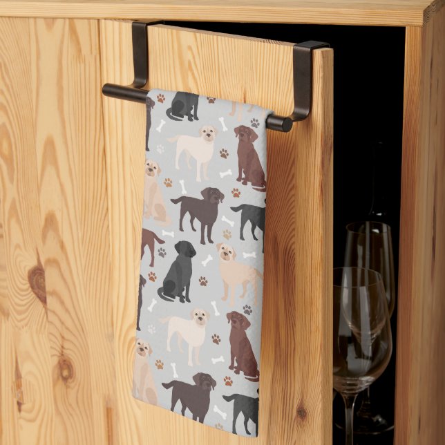 Serviette de cuisine pour ramasseurs Labrador (Pliage en tiers)