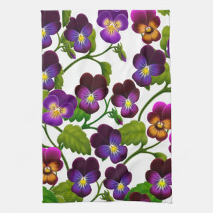Serviette de cuisine pourpre de jardin de pensée