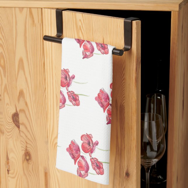 Serviette de cuisine Red Poppies (Pliage en tiers)