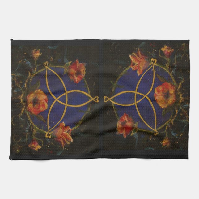 Serviette de cuisine rose d'Irlandais celtique par (Horizontal)