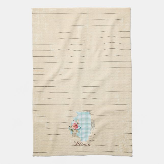 Serviette de cuisine rose En vichy Illinois Motif (Vertical)