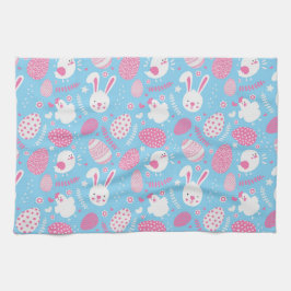 Serviette de cuisine rose et bleue simple de motif