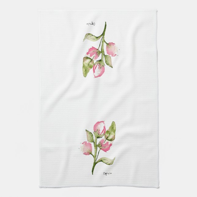 Serviette de cuisine rose Tulip ou dîner Décontrac (Vertical)