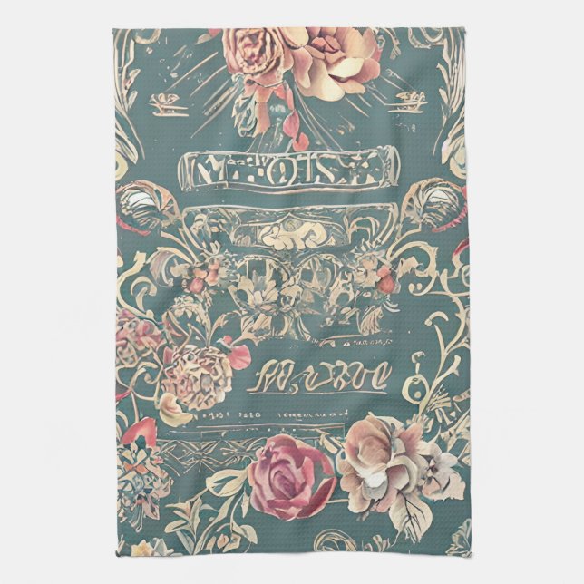 Serviette de cuisine Rose vintage (Vertical)