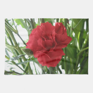 Serviette de cuisine rouge Carnation