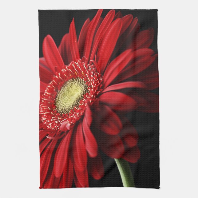 Serviette de cuisine rouge de marguerite de Gerber (Vertical)
