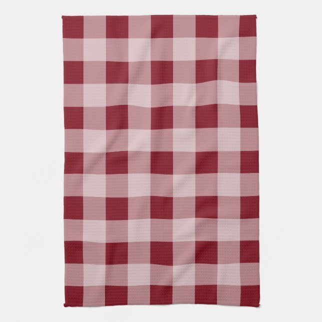 Serviette de cuisine rouge En vichy rustique (Vertical)