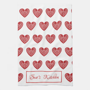 Serviette de cuisine rouge scandinave