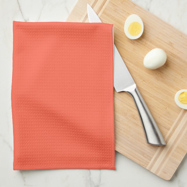Serviette de cuisine rouge tomate (Quart Plié)