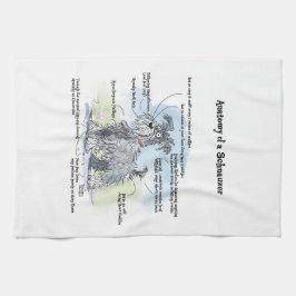 Serviette de cuisine Schnauzer gris