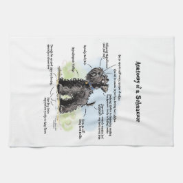 Serviette de cuisine Schnauzer noir