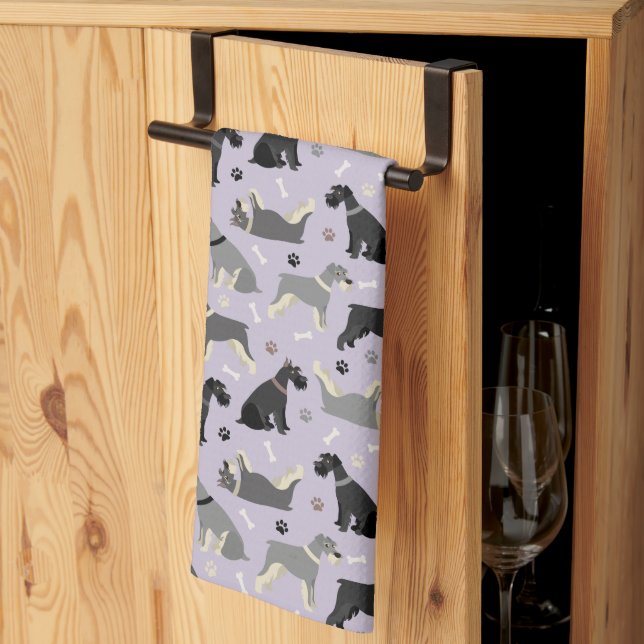 Serviette de cuisine Schnauzer Paws and Bones (Pliage en tiers)