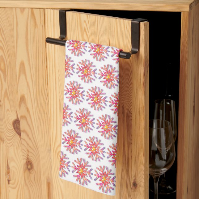 Serviette de cuisine Snowflake (Pliage en tiers)