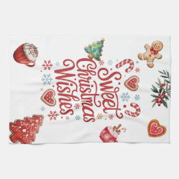 Serviette de cuisine Souhaits de Noël cosy