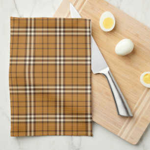Serviette de cuisine Tartan Or
