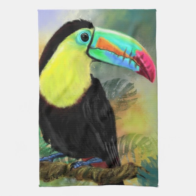 Serviette de cuisine Toco Toucan Tropical (Vertical)
