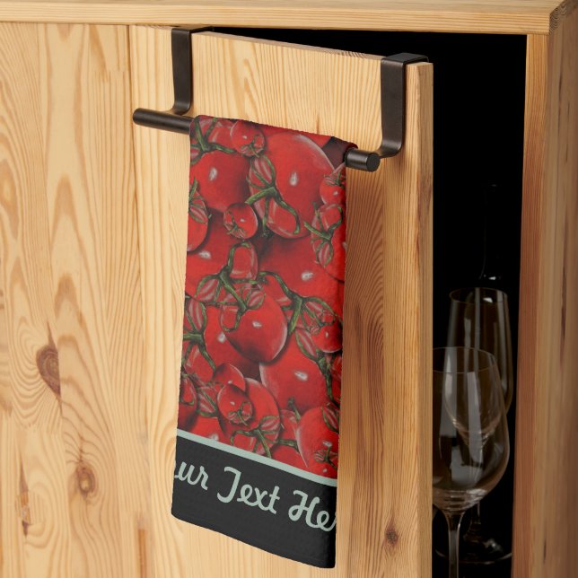 Serviette de cuisine Tomates - Personnalisation op (Pliage en tiers)