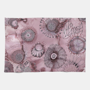 Serviette de cuisine tourbillonnante mauve
