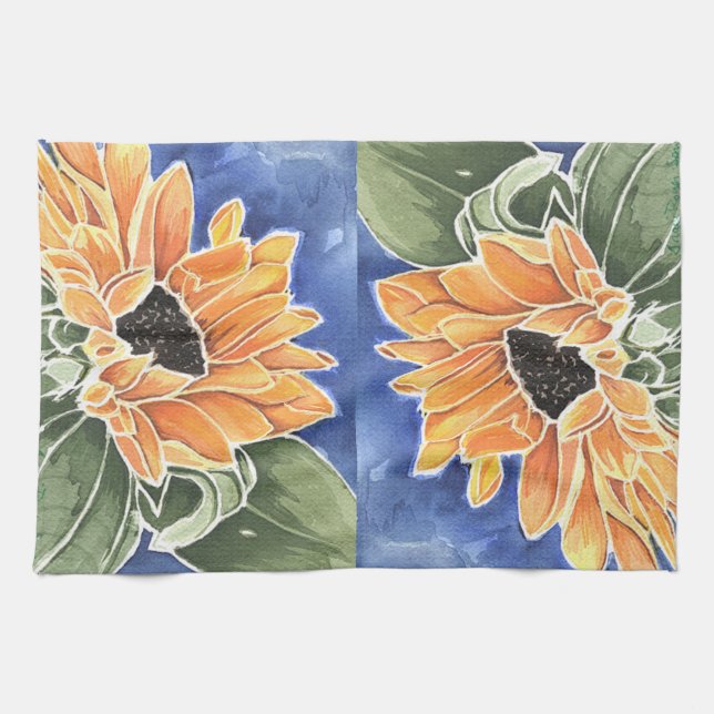 Serviette de cuisine tournesol (Horizontal)