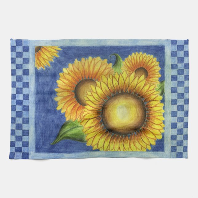 Serviette de cuisine tournesol (Horizontal)