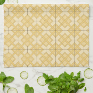 Serviette de cuisine - treillis tissé en jaune
