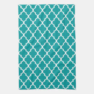 Serviette de cuisine turquoise de Quatrefoil