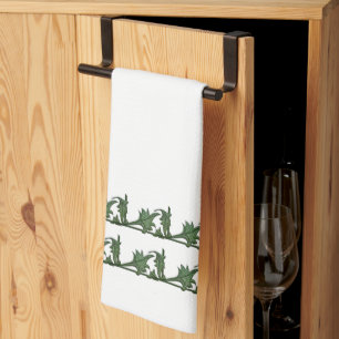 Serviette de cuisine - Vert Angle Feuille de fer