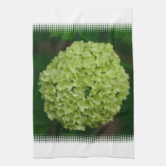 Serviette de cuisine verte d'hortensia