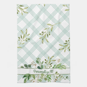 Serviette de cuisine verte feutrée PERSONNALISÉE