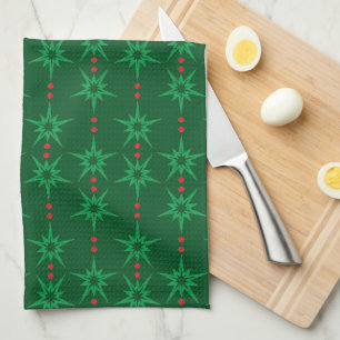 Serviette de cuisine verte Mid Mod Garland