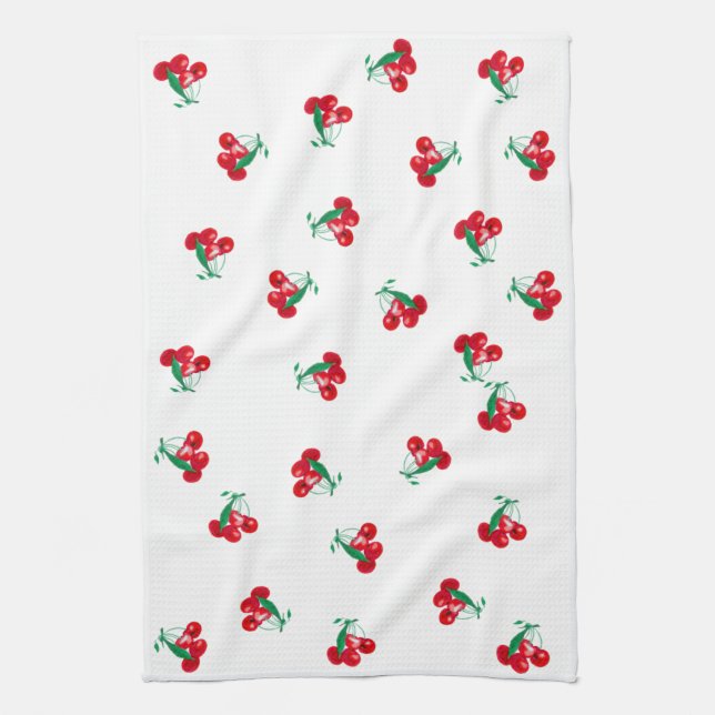 Serviette de cuisine vintage Cerises (Vertical)