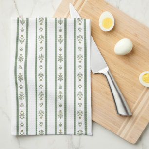 Serviette de cuisine vintage en Grille Florale