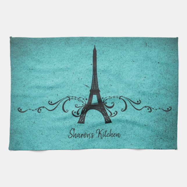 Serviette de cuisine Vintage turquoise (Horizontal)