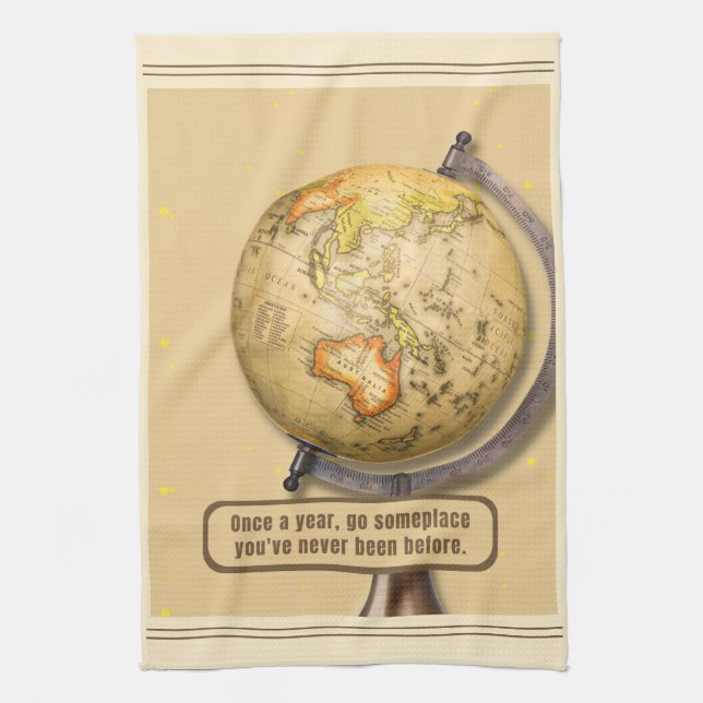 Serviette de cuisine Vintage voyage d'inspiration (Vertical)