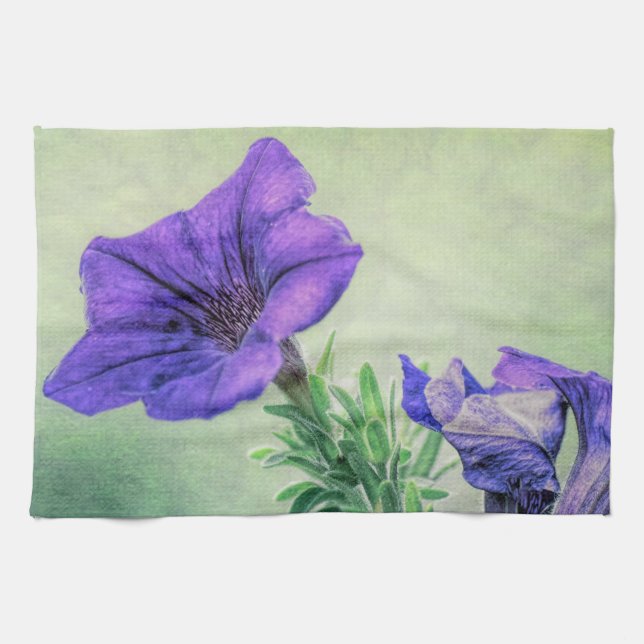 Serviette de cuisine violet peint Petunia (Horizontal)