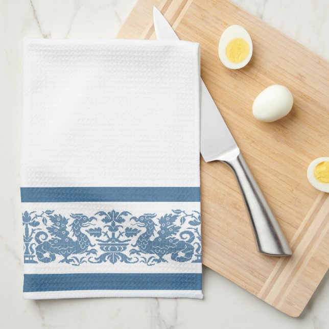 Serviette de cuisine Wyverns Moyen-Age/Renaissance (Quart Plié)