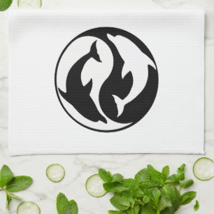Serviette de cuisine Yin Yang Dolphins