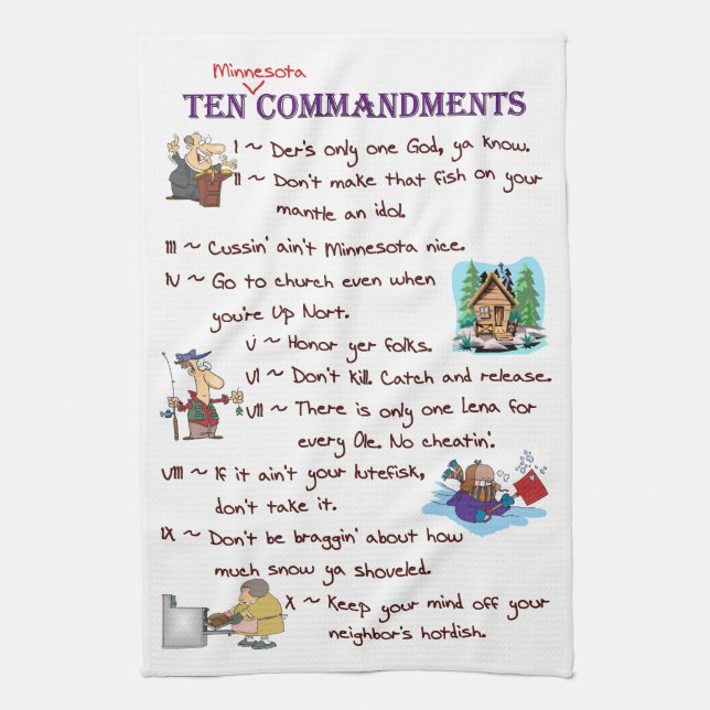 Serviette de Dix commandements du Minnesota (Vertical)