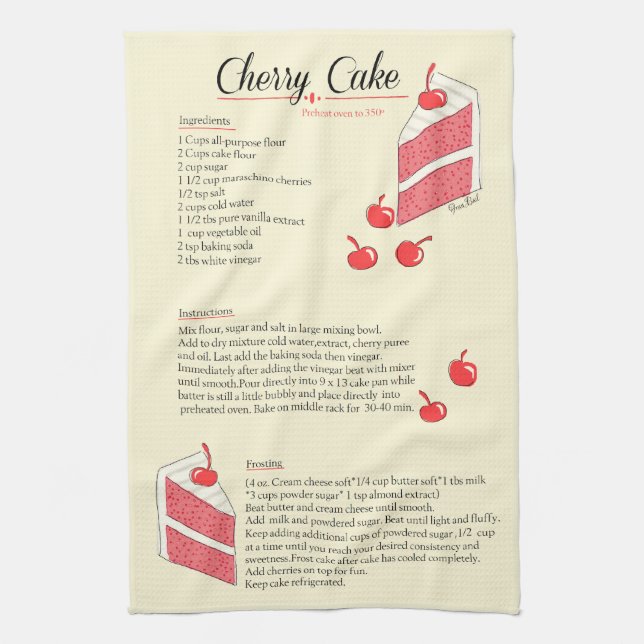 Serviette de gâteau de cerise (Vertical)