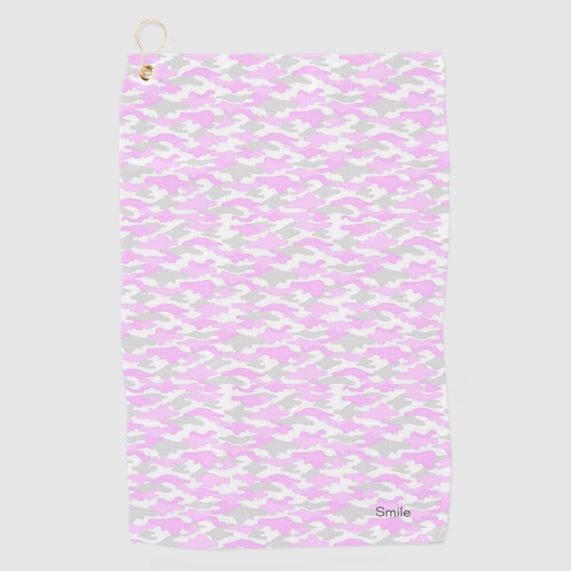 SERVIETTE DE GOLF 名前　カスタム　迷彩（ピンク）ゴルフタオル (Devant)